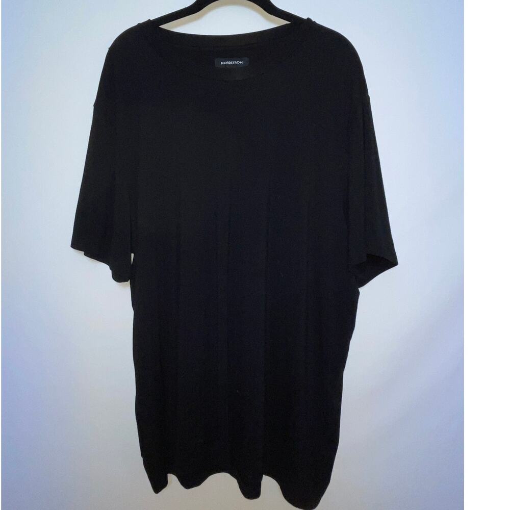 Nordstrom Basic Black Tunic Tee - Size XL - Soft Rayon With Lots of Stretch